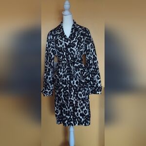 Dana Buchman Cheetah Print Trench Coat